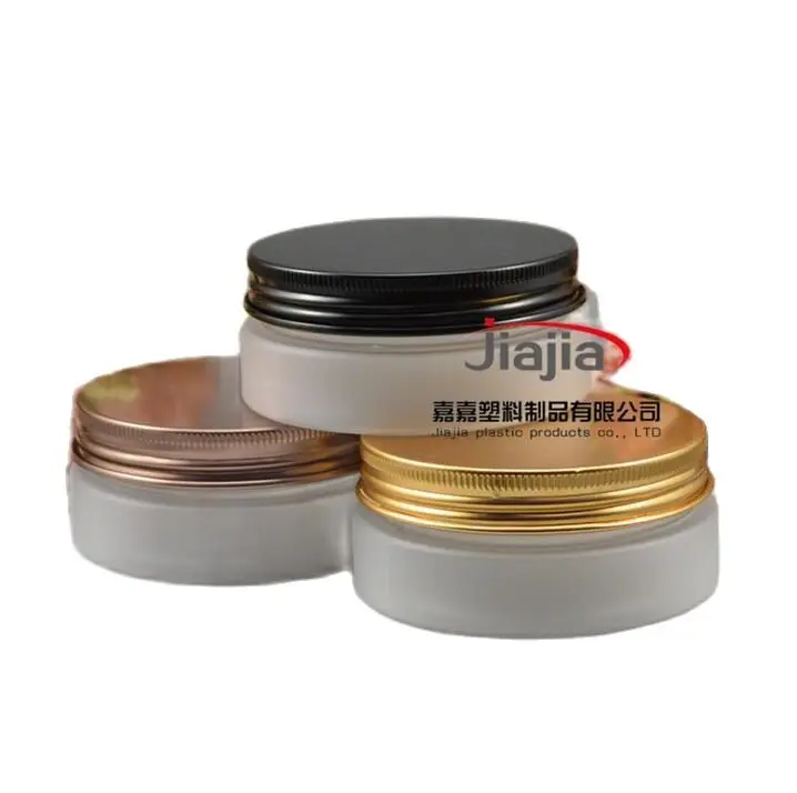 50 grams clear frosted PET Jar,50g Cream Cans 50ml PET Jar black/gold/bronze Lid Aluminum Cap Cream Jar Cosmetic Packaging