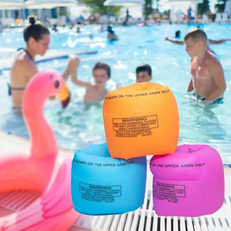 

2pcs Kids Swimming Arm Ring Foldable PVC Inflatable Safety Durable Swimming Arm Band Rings Children Float Air Sleeves Circle