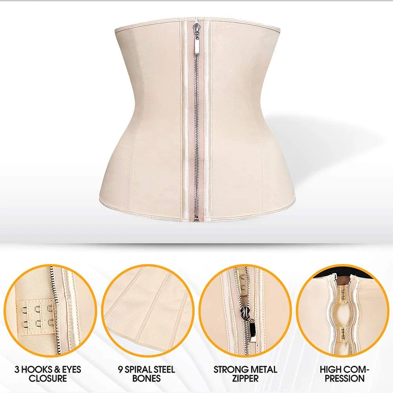 5XL6XL латексный тренировочный корсет на молнии для коррекции фигуры под грудью