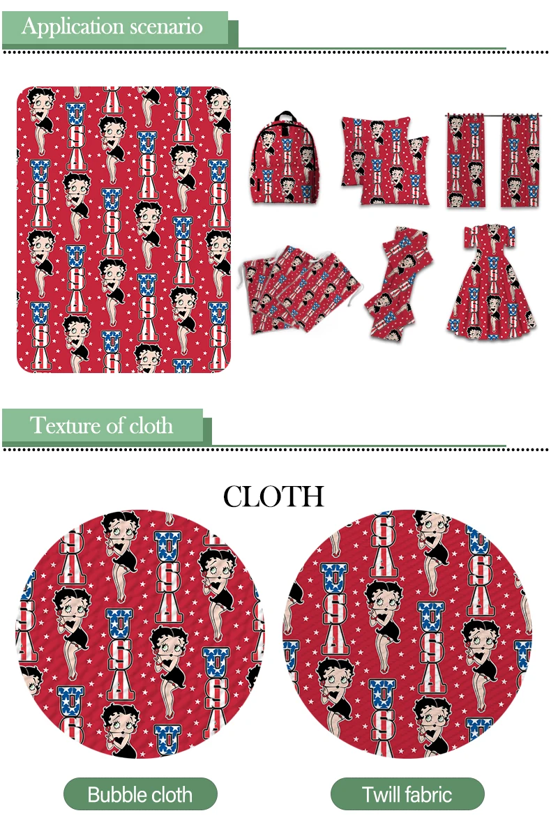 

Polyester Cotton Printed Cute Cartoon Girls Fabric for Kids Clothes Hometextile Curtain Cushion Cover DIY 50*145CM