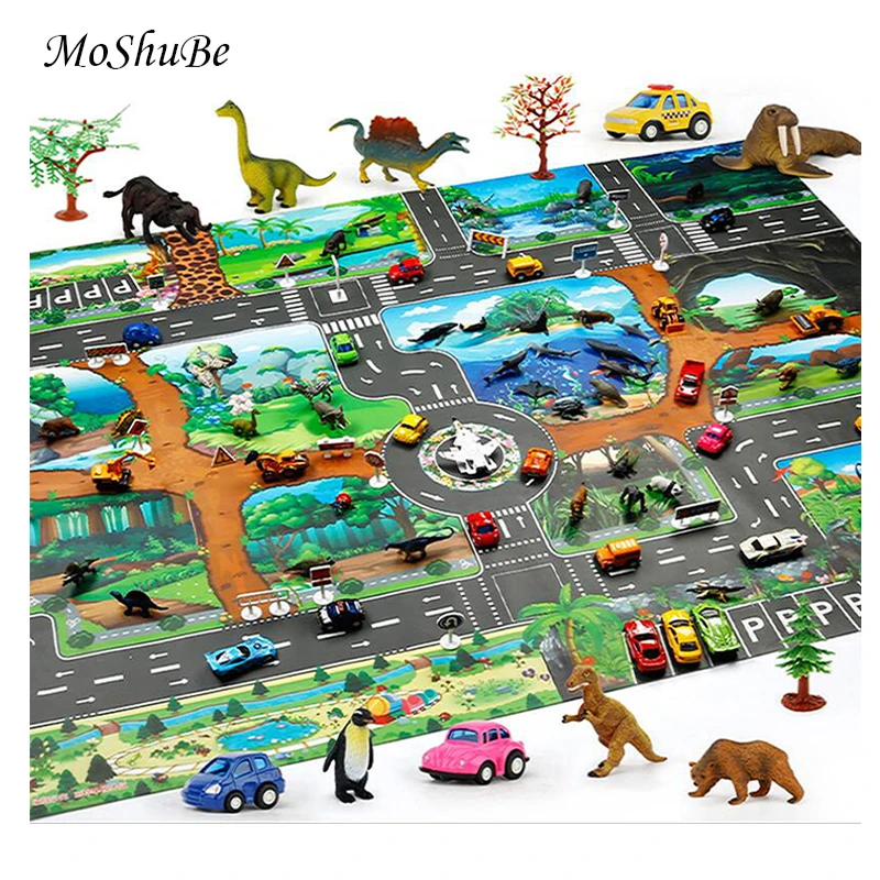 Детская холщовая игрушка INS детский игровой коврик для малышей 130*100 см с