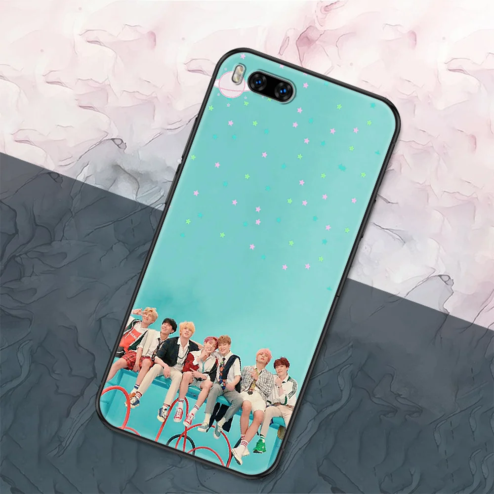 

Korean B T S Wave Phone case For Xiaomi Mi Max Note 3 A2 A3 8 9 9T 10 Lite Pro Ultra black painting funda trend back soft