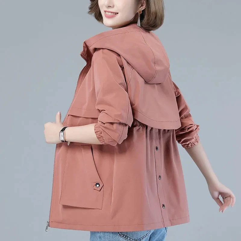 

Women's Trench Coat New Windbreaker Clothing Hooded Coats Korean Loose Plus Size 4XL Female Outerwear Jacket Manteau
