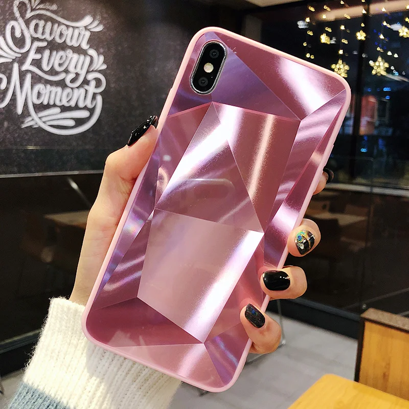 3D Diamond Silicone Case For iPhone 11 Pro Max Phone Cover Colorful Cases XR XS X 6 6s 7 8 Plus Soft TPU Shell | Мобильные телефоны