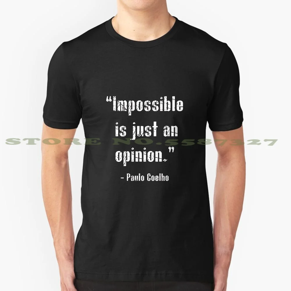 Футболка невозможная это просто мнение-Мотивационная черная белая футболка для