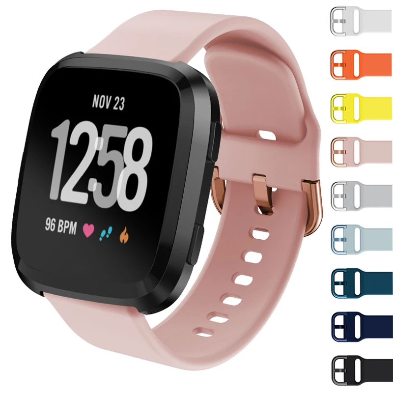 

For Fibit Versa 2 Band Soft Silicoene Smart Watch Strap For Fitbit Versa / Versa Lite Smartband Accessories Metal Clasp