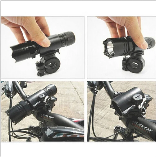 

1Pc Led Flashlight Bracket Mount Holder Sports Accessories Bicycle Lights Mount Holder 360 Rotation Cycling Bicycle Flashlight