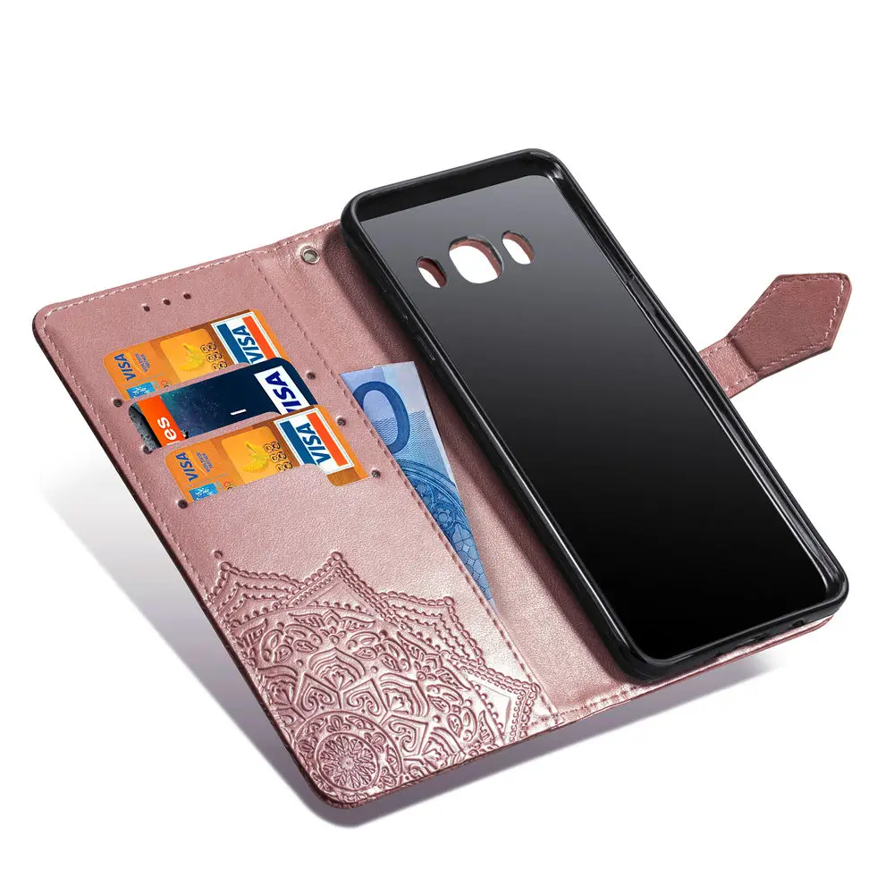 Роскошный кожаный чехол-книжка с 3D цветами для Samsung Galaxy J5 2016 J510F J510 J510H SM-j510FN/DS