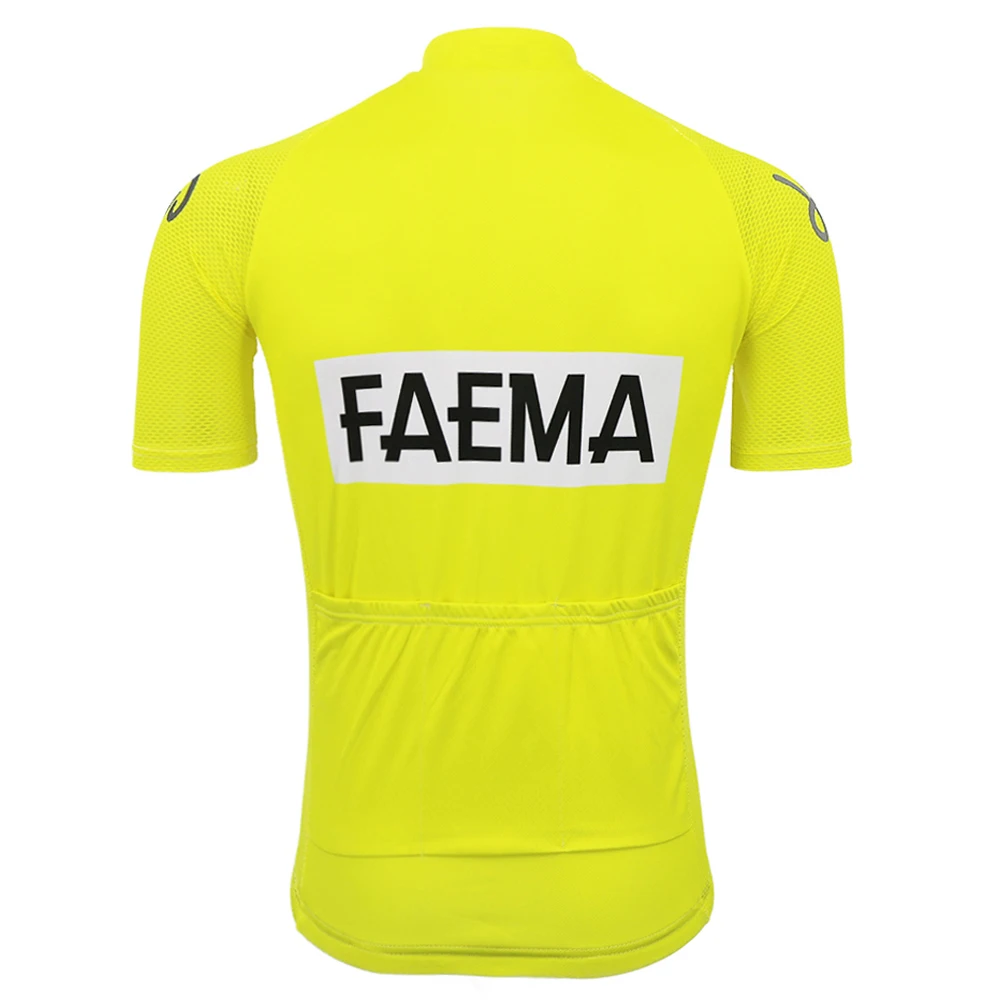 Мужская одежда для велоспорта в стиле ретро желтая с коротким рукавом