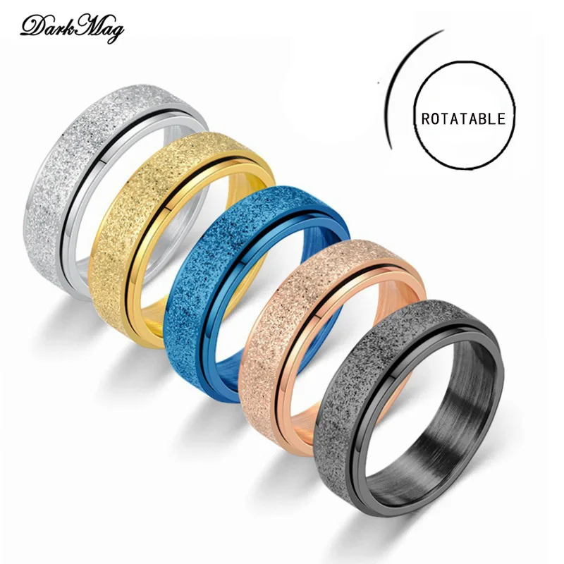 Классическое винтажное Золотое кольцо DarkMag Спиннер из нержавеющей стали кольца