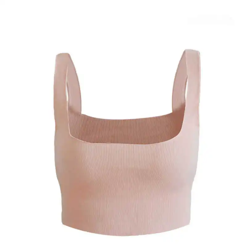 Новинка женский бюстгальтер без рукавов на бретельках летний укороченный топ