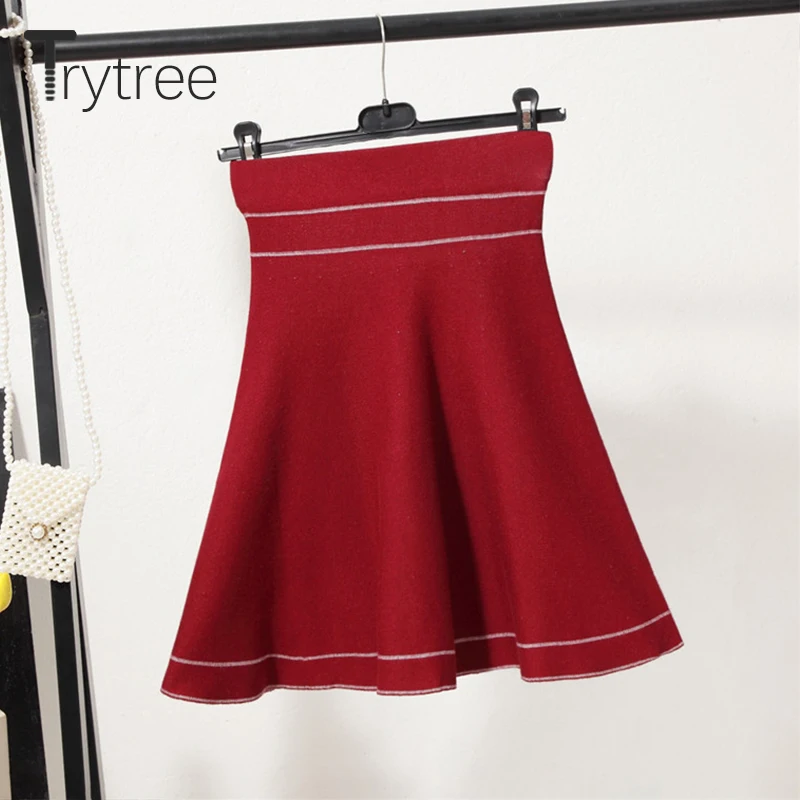 Осень-зима 2020 женская повседневная юбка Trytree с высокой талией однотонная Модная