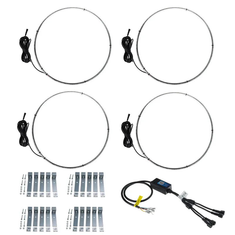 4 шт. Автомобильный светодиодный кольцевой светильник s RGB 5050 SMD светодиодный чипы 15,5 дюймов bluetooth Однорядный светильник для автомобиля