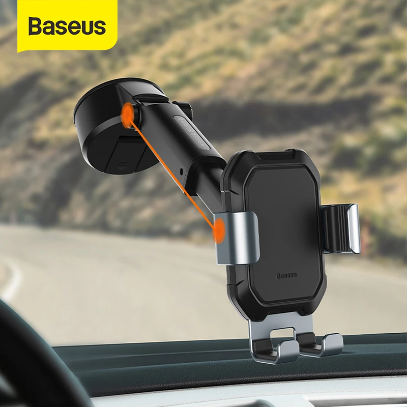 

Baseus Gravity Car Phone Holder Adjustable Auto Support With Suction Base for 4.7-6.5 Inch Mobilephone Car Phone Mount Stand