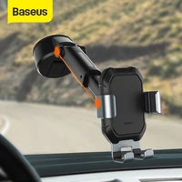 baseus gravity car phone holder adjustable auto support with suction base for 4 7 6 5 inch mobilephone car phone mount stand