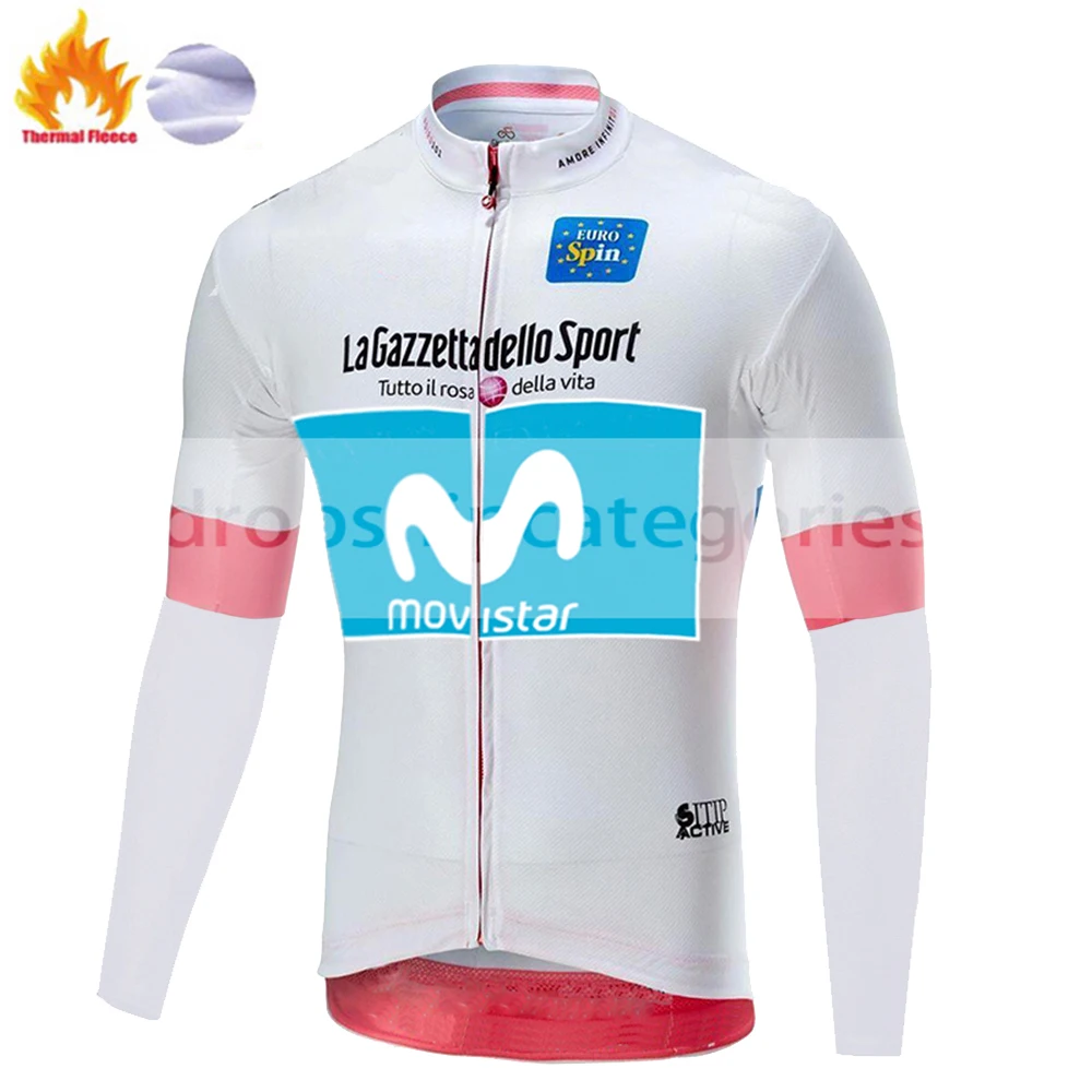 2020 команда movistar maillot ciclismo proteam зимняя Тепловая флисовая быстросохнущая дышащая