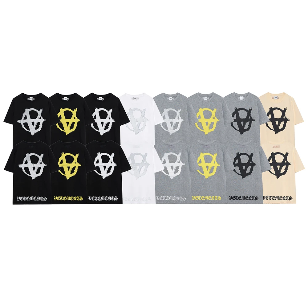 

Свободные футболки оверсайз с логотипом анархии для женщин и мужчин, топы высшего качества в масштабе 1:1, футболки с короткими рукавами и ло...