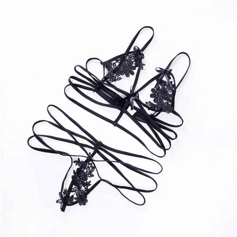 Женские Гей сексуальное кружевное нижнее белье набор нижнего белья открытые