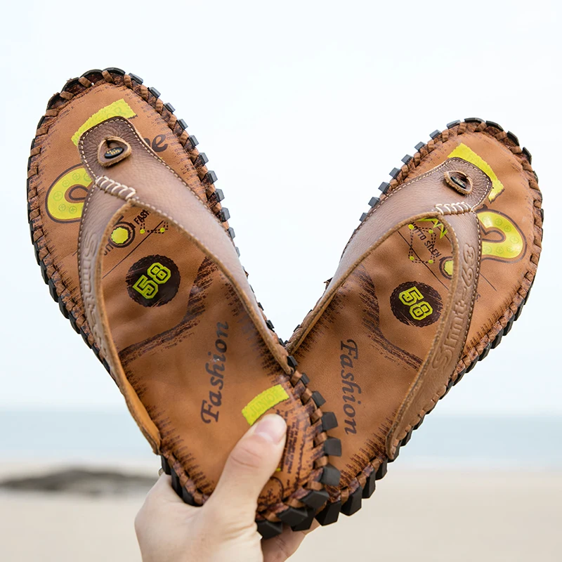 2021 г. Летние вьетнамки мужские шлепанцы мягкая Нескользящая пляжная обувь из