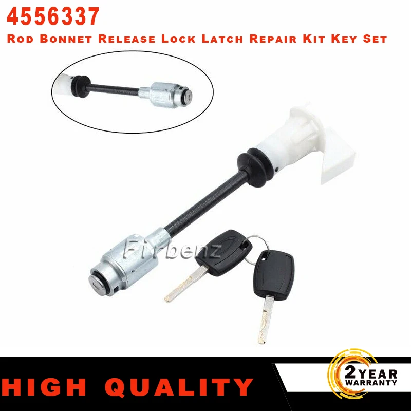 

4556337 3M5AR16B970AD Rod Bonnet Release Lock Latch Repair Kit Key Set For Ford- Focus C-MAX 2003-2007 MK2 2004-2012
