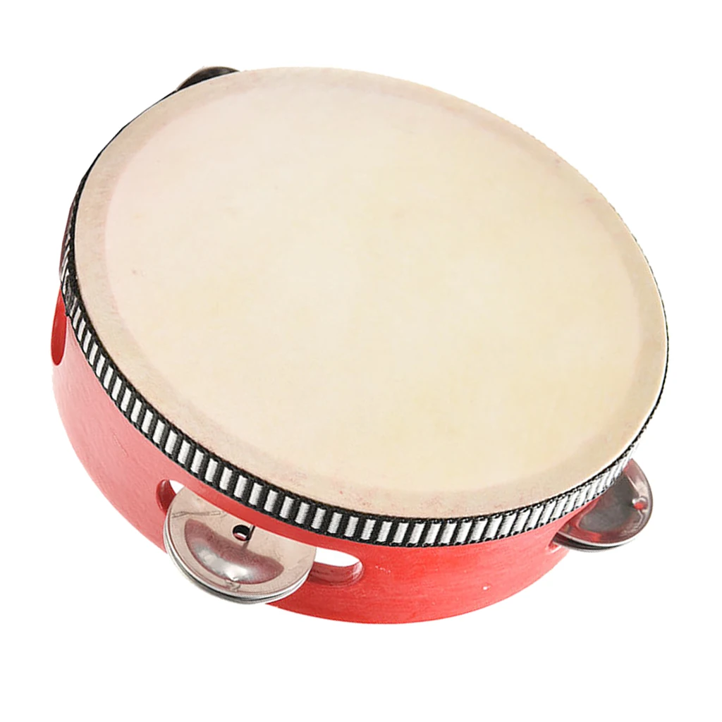 

6inch TAMBOURINE Percussion Drum Tamborine Kids Hand Drum Musical Educational Toy Red