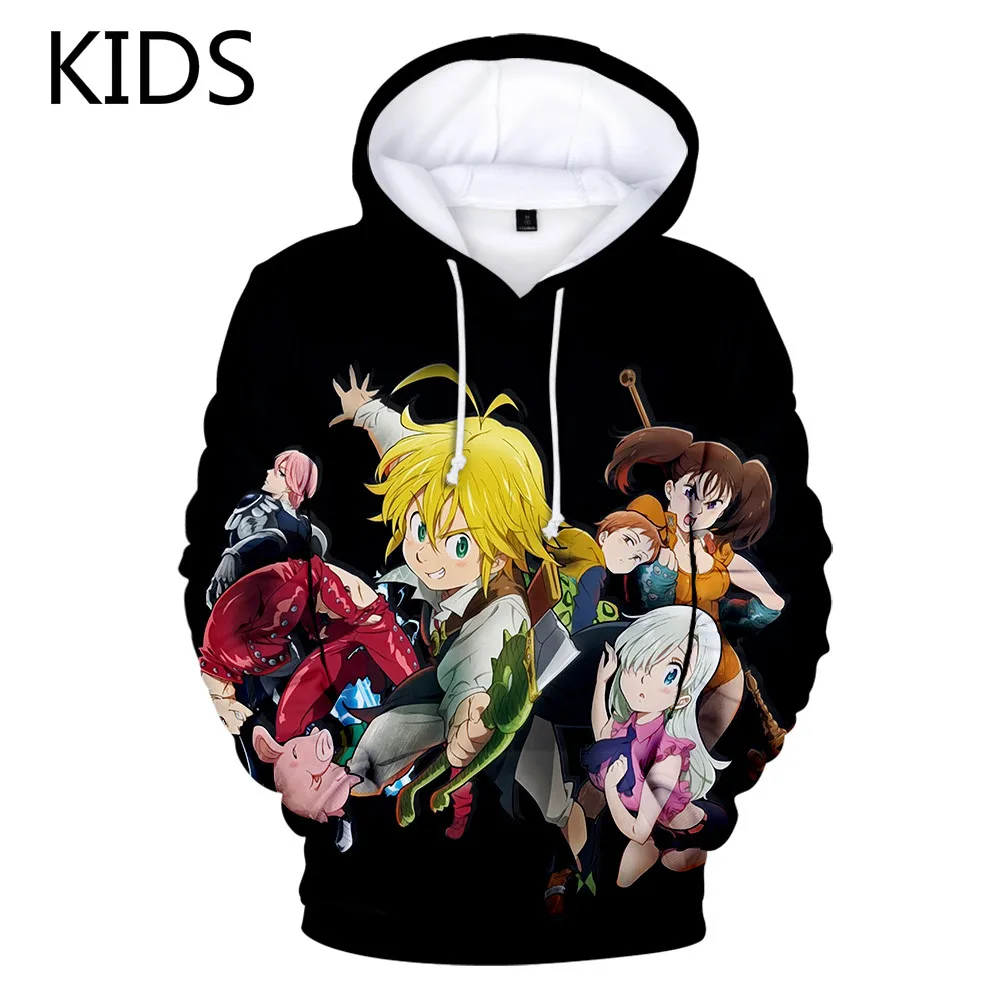 

2 To 14 Years Old Kids Hoodie Anime The Seven Deadly Sins Hoodie Men Women Sweatshirt 3D Harajuku Streetwear Meliodas Cosplay