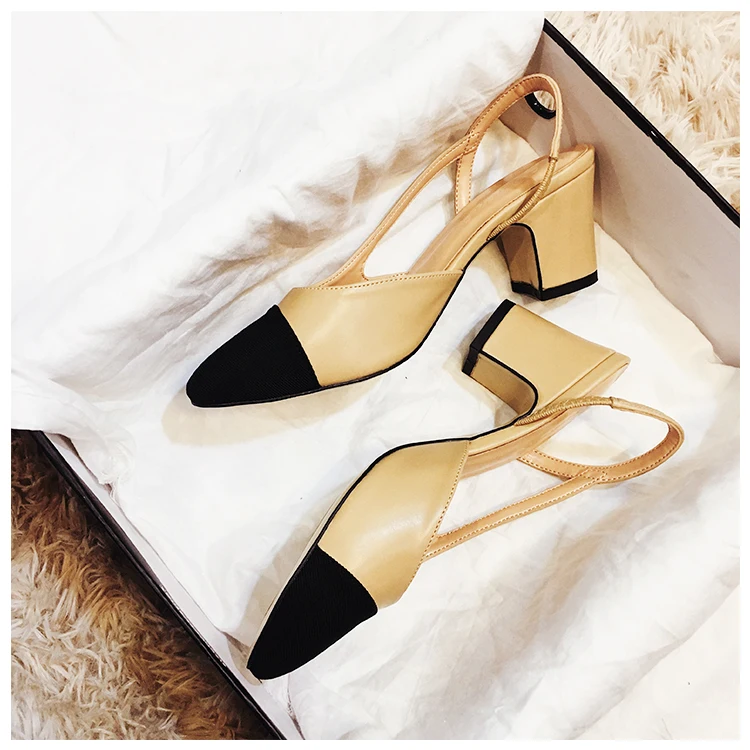 

Prowow Shallow Sandals Woman Genuine Leather Mid Heel 2020 New Summer Luxury Brand High Heel Ladies Shoes Zapatos De Mujer