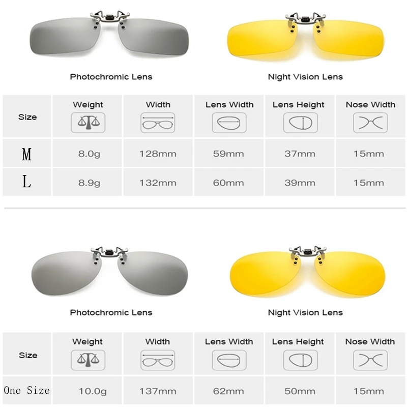 

Men's Sun Glasses Drivingfor Photochromic Glasses Night Vision Sunglasses Fishing Polarized Clip On Eyewear
