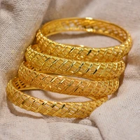 4pcs baby dubai bracelet gold color small bangles for baby chind arab bracelets middle eastern african fashion metal bangles