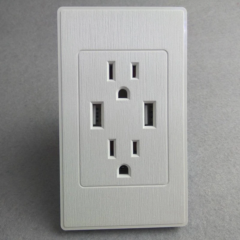 15A Ul американская двойная Usb настенная розетка американский стандарт США 2.4A