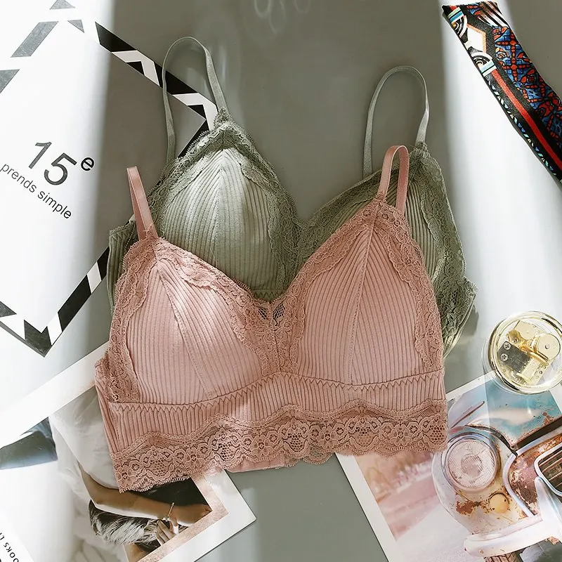 

Fashion Bralette Fitness Lace Thin Shoulder Strap Underwear Women Anti-light Push Up Bra