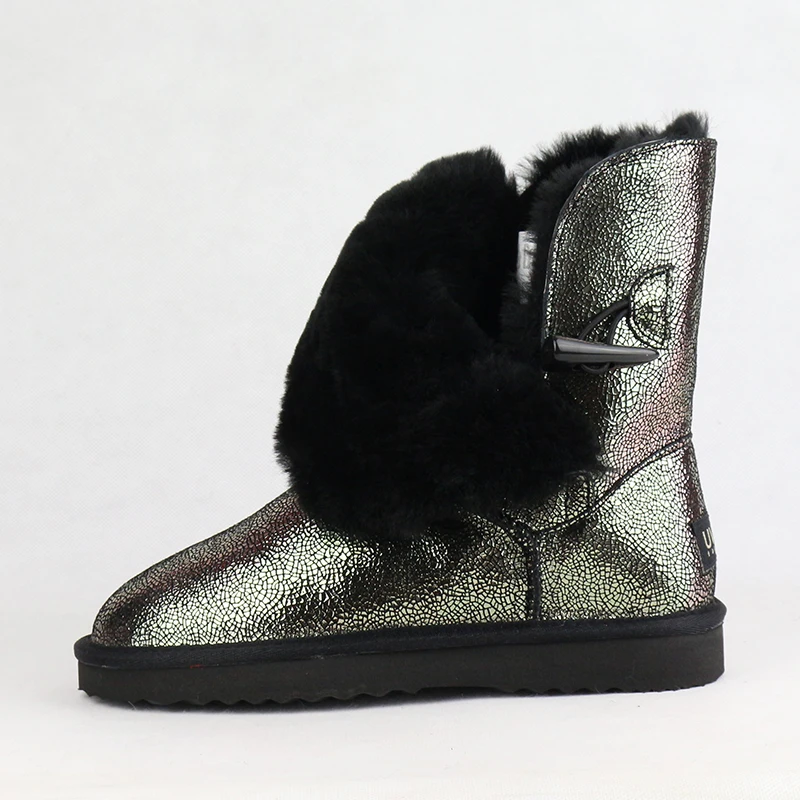 Женские Водонепроницаемые сапоги из натуральной воловьей кожи с натуральным