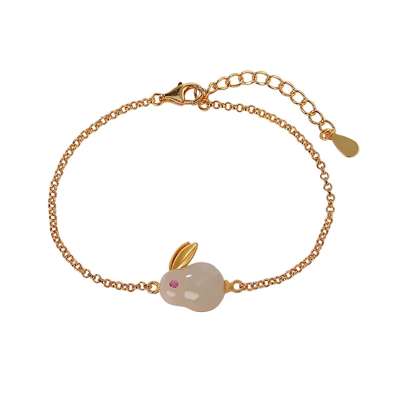 

Браслет из серебра 925 пробы с инкрустированным золотом и нефритом