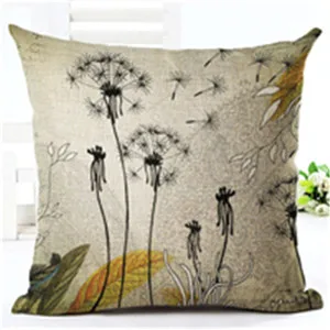 

Vintage Flowers Cotton Linen Cushion Cover Decorative Pillowcase Chair Seat and Waist Square 45x45cm Pillow Cover Home Living