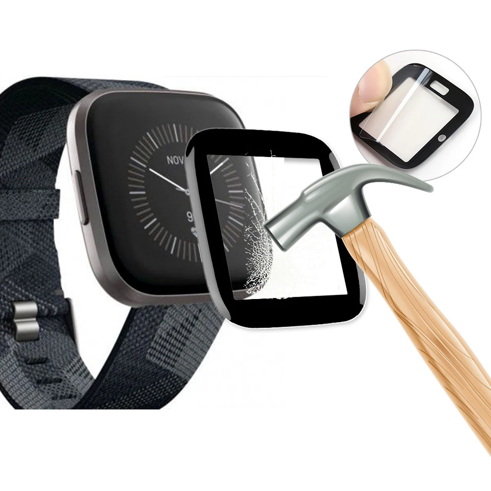 Защитная пленка для экрана Fitbit Versa & 2 3D полное покрытие мягкая прозрачная