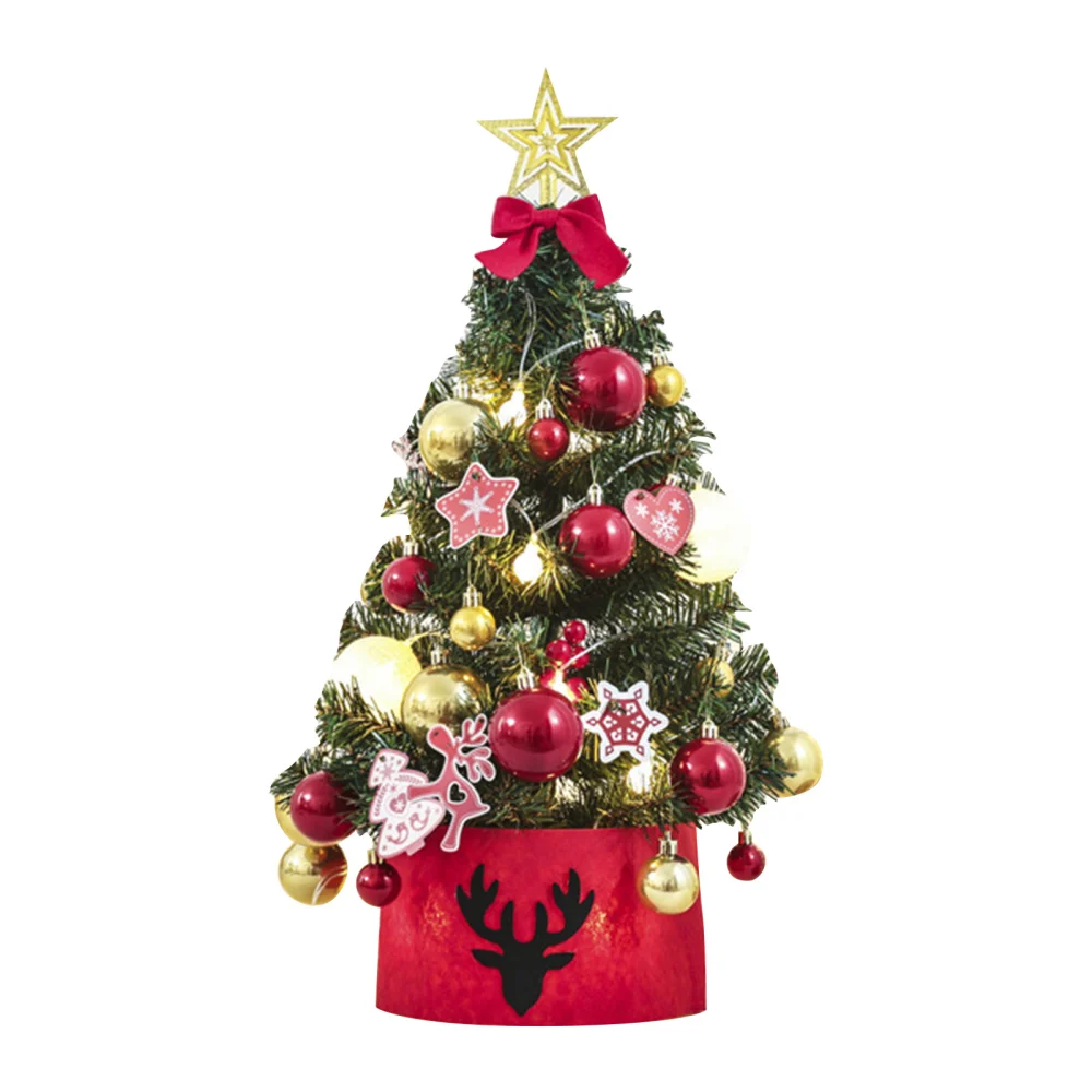 

Mini Artificial Christmas Tree LED Package For Kids DIY Gift Beautiful New Creative 45CM Ornaments Room Desktop Decoration