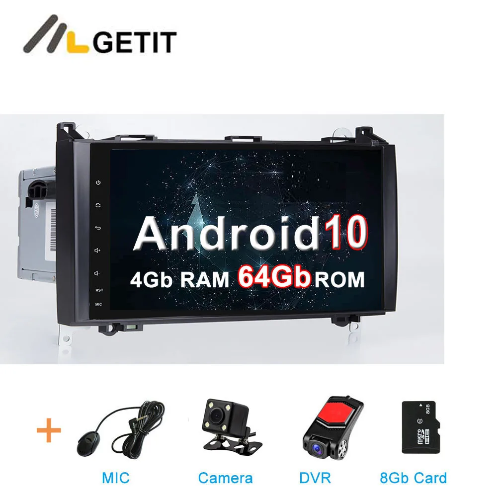 4G CAM-DVR-SD DSP " Android 10 Автомобильный мультимедийный Радио стерео плеер gps для Mercedes Benz/Sprinter/B200/W245/B170/W169 - Цвет: 4G CAM-DVR-SD