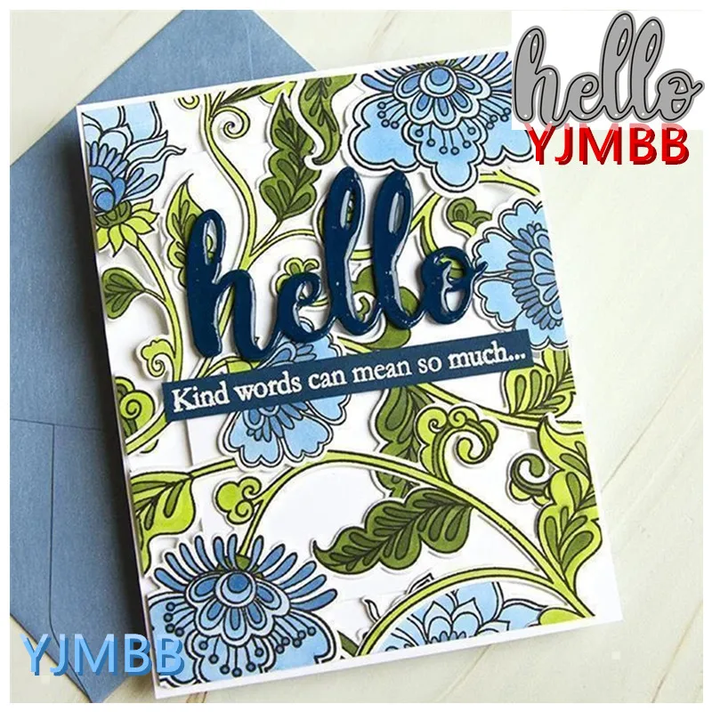 

YJMBB 2021 Новинка алфавит с надписью «HELLO» на английском языке, металлические Вырубные штампы, скрапбукинг, альбом, бумага «сделай сам», карточк...