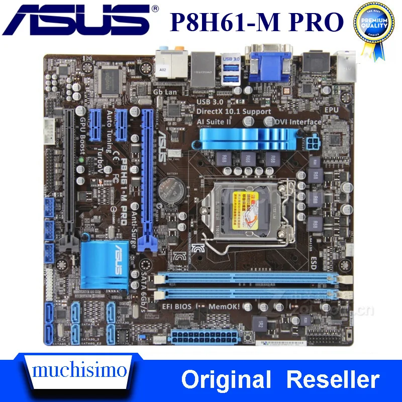 

Б/у Материнская плата ASUS P8H61-M Pro оригинальная ASUS P8 H61 M LGA1155 uATX DDR 3 DVI VGA USB3.0 16 Гб десктопная Материнская плата Asus H61