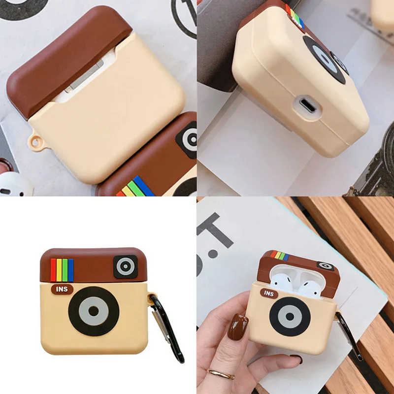 Милый мультяшный Мягкий силиконовый чехол для камеры наушников Apple Airpods 1/2