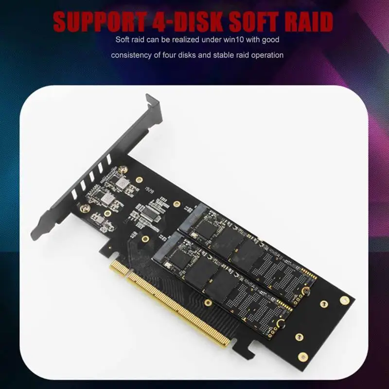 Карта JEYI iHyper m.2 X16 к 4X NVME pci-3.0 GEN3 4 * RAID PCI-E VROC карта Hyper M.2X16 M2X16 X4 | Компьютеры и офис