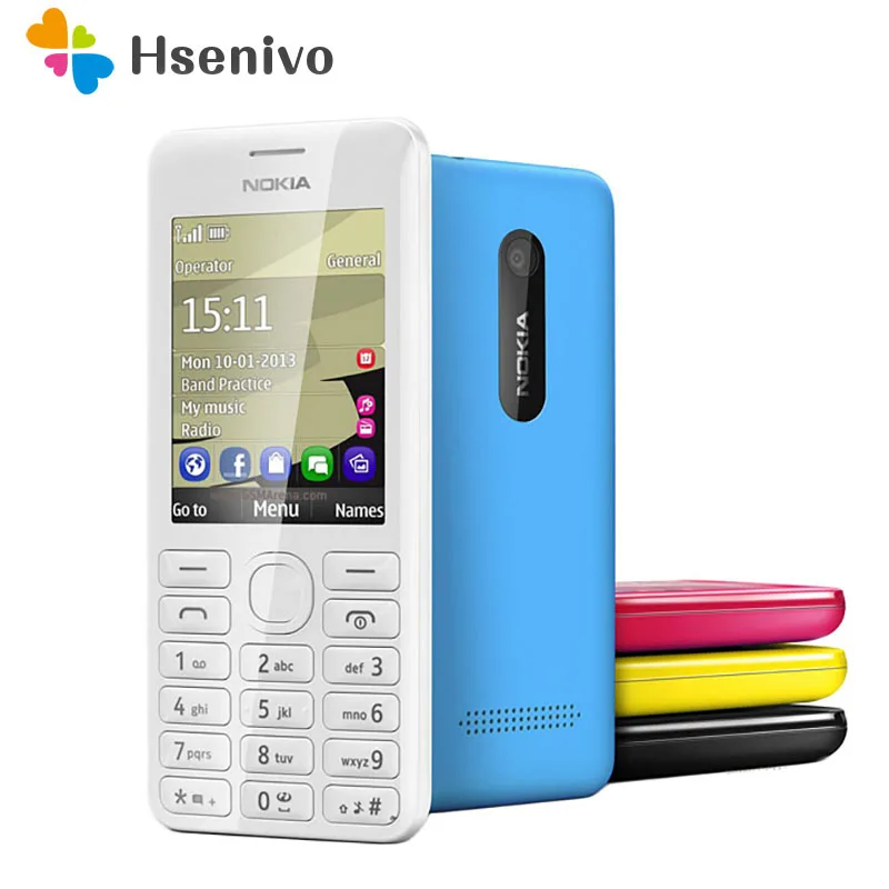 Nokia 2060 Восстановленный две Sim карты 206 2G GSM 1100 МП мАч разблокированный недорогой