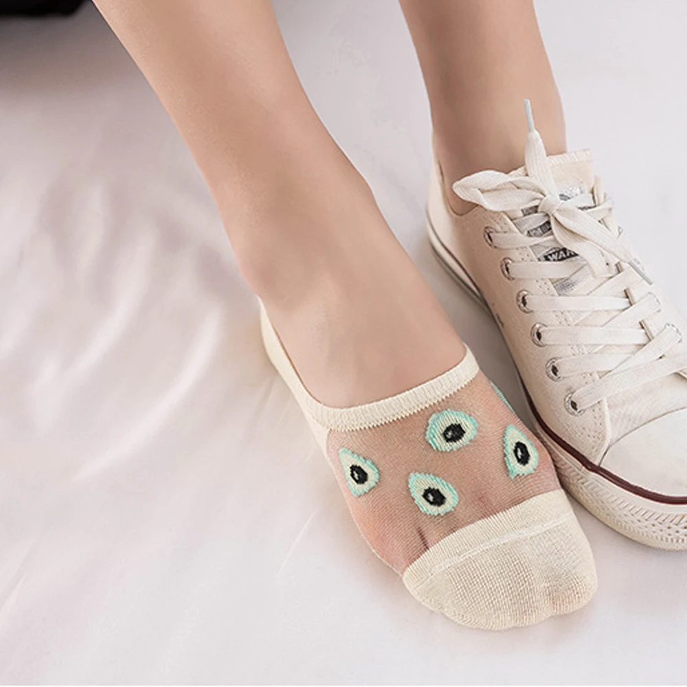 Носки женские прозрачные короткие воздухопроницаемые повседневные модные