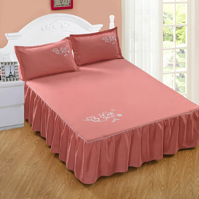 

Drop Dust Ruffle Bed Fitted Bedding Sheet Drop Full Bedspread Solid Coverlets