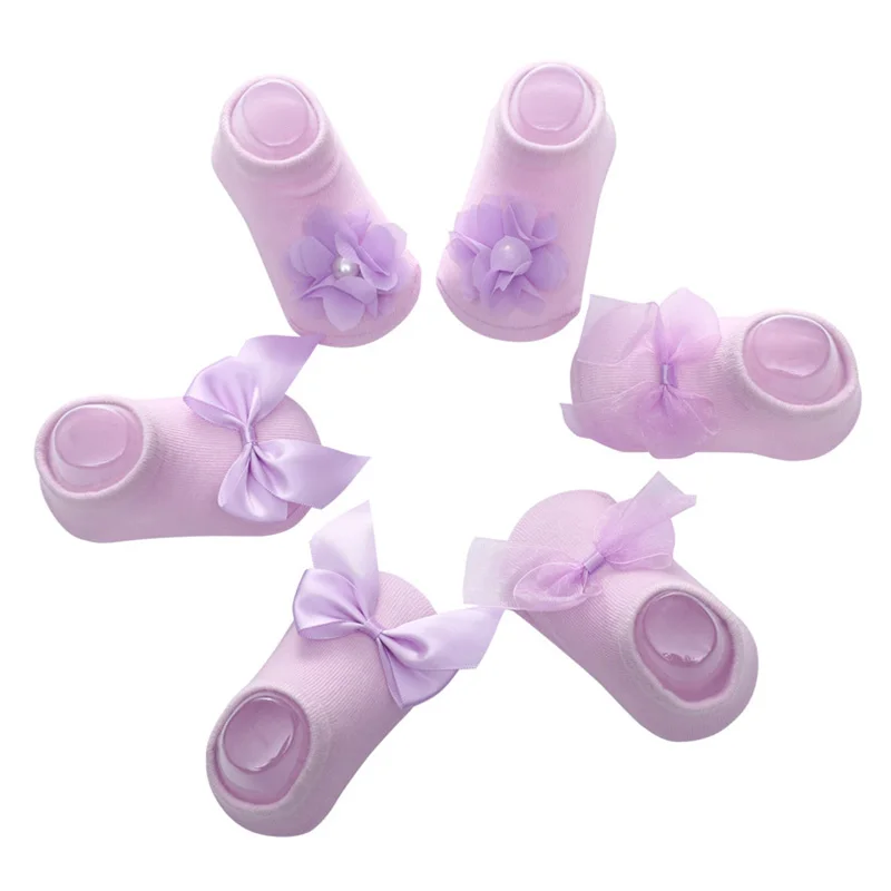 3 шт. кружевные носки для новорожденных с бантом | Мать и ребенок