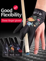 3 fingers gloves billiard left hand gloves adjustable tightness pool cue gloves unisex mitten anti skid elasticity