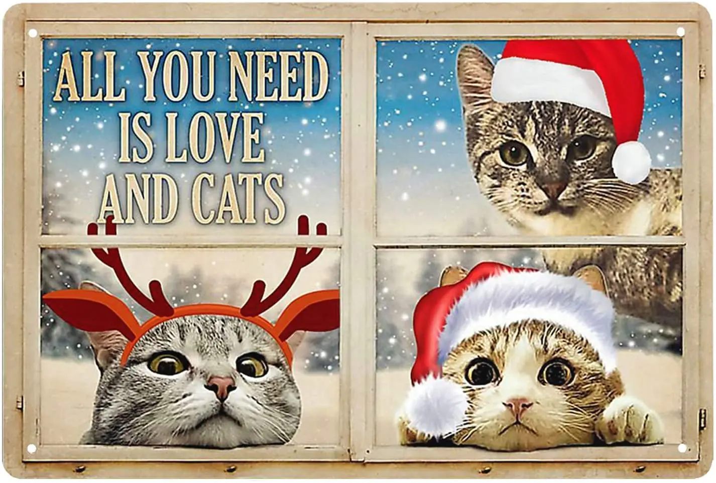 

Vintage Tin Sign All You Need is Love and Cats-Home Wall Decoration Cave Bar Kitchen Decoration Sign 8x12 Inch