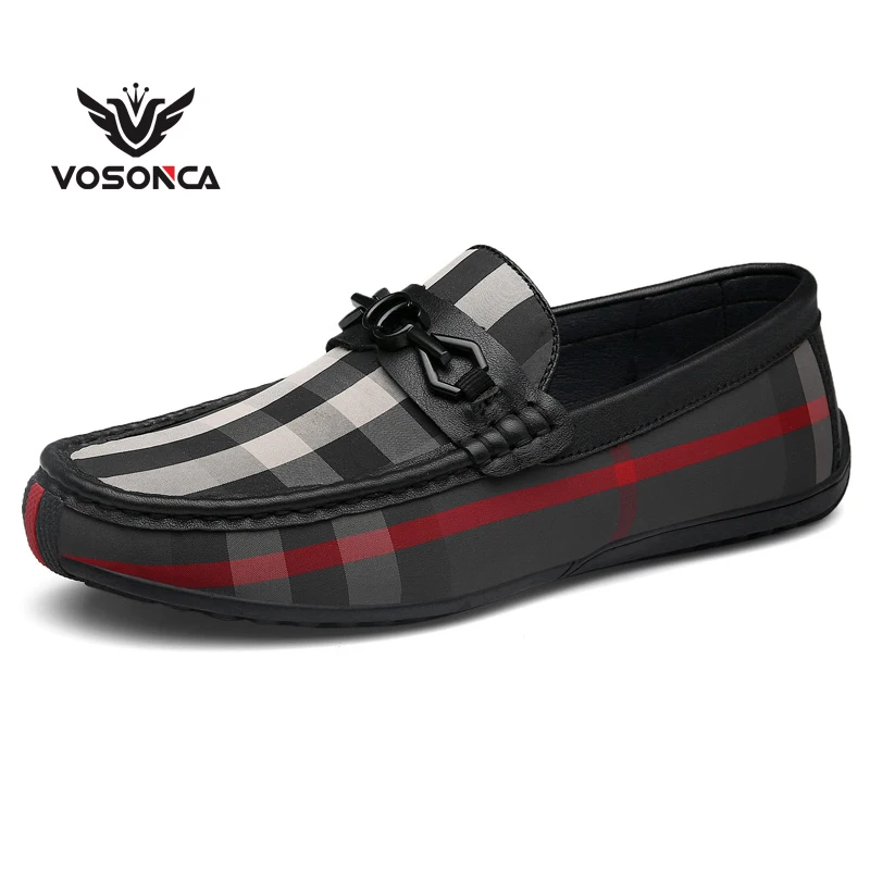 Новинка 2019 мужская повседневная обувь Vosonca лоферы качественная из спилка мужские