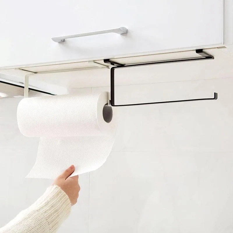 1pc Creative Cabinet Kitchen Paper Holder Roll Towel Rack Free Punching Household Storage Tool | Дом и сад