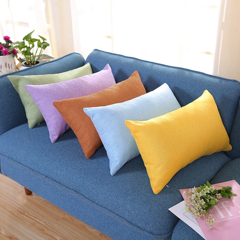 Прямоугольный чехол для подушки Шелковый украшение дома дивана|Наволочки| |